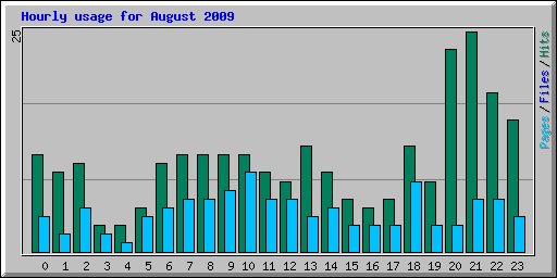 Hourly usage for August 2009